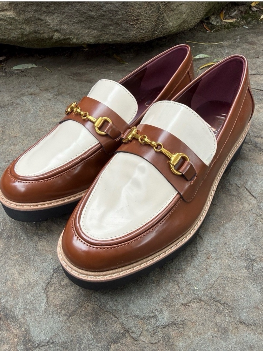 FRANCO SARTO HORSE BIT 2 TONE PATENT LOAFERS -7 -NEW !!! 🐴🔥